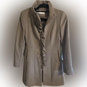 Tahari Coat with gold zipper